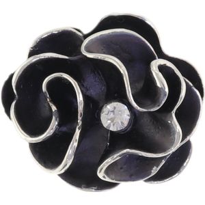 Behave - Ring - Zilverkleurige Bloemvormige Ring met Kristal – 17mm