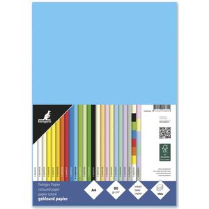 Kangaro papier - formaat A4 - 80 grams - azuurblauw - pak 100 vel - K-0041F230