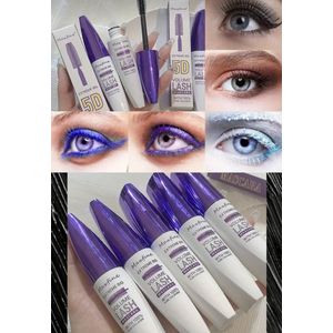Prachtige 5D waterproof paarse kleur mascara die uw ogen een mooie sexy blik geven