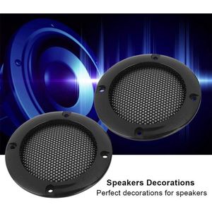 2 inch luidsprekerhoes - Decoratieve stalen gaascirkel - Autoluidsprekerbeschermer - Grille-afdekking - Biedt bescherming voor buitensprekers - Autoluidsprekers (zwart) .