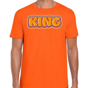 Bellatio Decorations Koningsdag verkleed T-shirt voor heren - King - oranje - feestkleding M