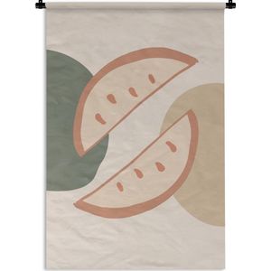 Wandkleed - Wanddoek - Fruit - Pastel - Zomer - 60x90 cm - Wandtapijt