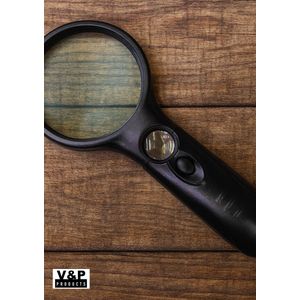 Vergrootglas met licht 30-voudig, 13 led-leesloep met verlichting, grote glazen handloep, magnifying glas, voor senioren, kinderen, juweliers en hobby