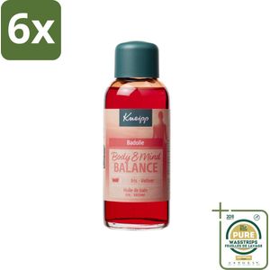 Kneipp - Badolie - Body & Mind Balance - Iris & Vetiver - 100 ml - Voordeelverpakking - 6 stuks - Ontspanning - Stressvermindering