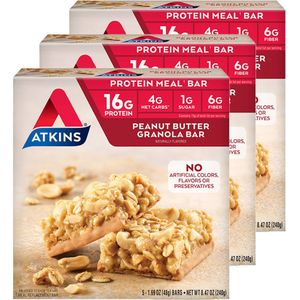 Atkins | Protein Bar | Peanut Butter Granola Bar | 3 stuks | 3 x 48g