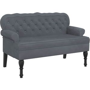 The Living Store Bankje met rugleuning 119,5x64,5x75 cm fluweel donkergrijs - Donker Grijs Bank - Velvet Bank - Design Bank - Bank Met Armleuningen - Moderne Bank