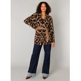 Yest vest met panterprint camel gebreid