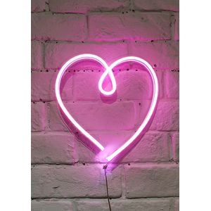 OHNO Neon Verlichting Heart - Neon Lamp - Wandlamp - Decoratie - Led - Verlichting - Lamp - Nachtlampje - Mancave Decoratie - Neon Party - Kamer decoratie aesthetic - Wandecoratie woonkamer - Wandlamp binnen - Lampen - Neon - Led Verlichting - Roze