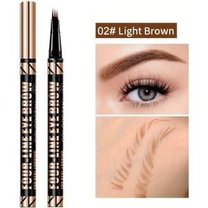 3D Wenkbrauwpotlood Waterproof - Lichtbruin - Light Brown - 48 uur Lang - Haarachtige Kleur-effect - Precisie Micro-inktpen - Eyebrow Pen - Professionele Wenkbrauwmake-up Pen met 4 Split heads - Totale controle