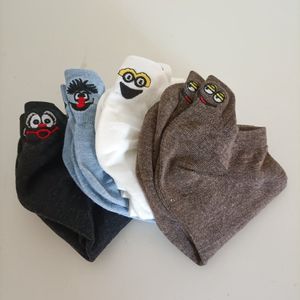 Sneaker sokken, 13-17 jaar, set van 4 paar, lichtblauw, wit, zwart en bruin, katoenmix