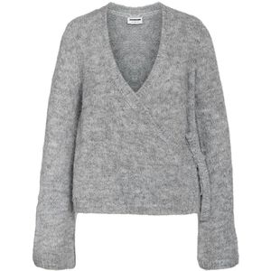 Noisy may Vest Nmsutton Wrap Knit Top Fwd 27037308 Light Grey Melange Dames Maat - XS
