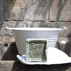 Marseillezeep Extra Puur 72% - Olijfolie - GREEN Cube - huid en keuken - Ruwe zeep gemaakt in Frankrijk 300gr