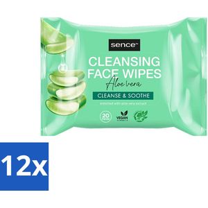 Sence - Aloë Vera - Gezichtsreinigingsdoekjes - Verzachtend - 20 Doekjes - Voordeelverpakking - 12 stuks