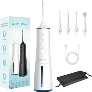Purevolt. Waterflosser - Tandenflosser - Monddouche - Wit - 4 Standen - 300ml Water Reservoir - Waterflosser Draadloos