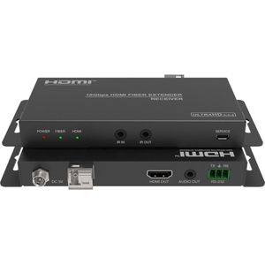 18Gbps 4K UHD HDMI extender over fiber met audio extractor
