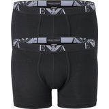 Emporio Armani Boxers Essential Monogram (2-pack) - heren boxers normale lengte - zwart - Maat: S