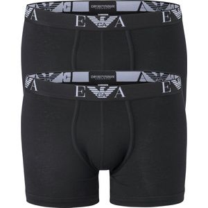 Emporio Armani Boxers Essential Monogram (2-pack) - heren boxers normale lengte - zwart - Maat: S