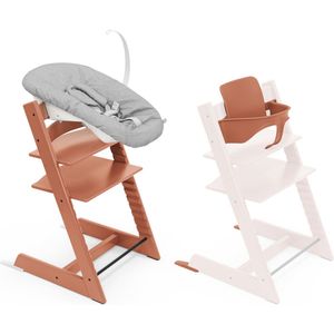 Stokke Tripp Trapp kinderstoel, terracotta (inclusief stoel en Babyset 2) met set voor pasgeborenen - veilig, verstelbaar, ergonomisch ontwerp