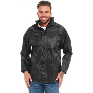 Regenjas heren Waterdicht - Zwart - Regenjassen - Regenpak - Maat XL