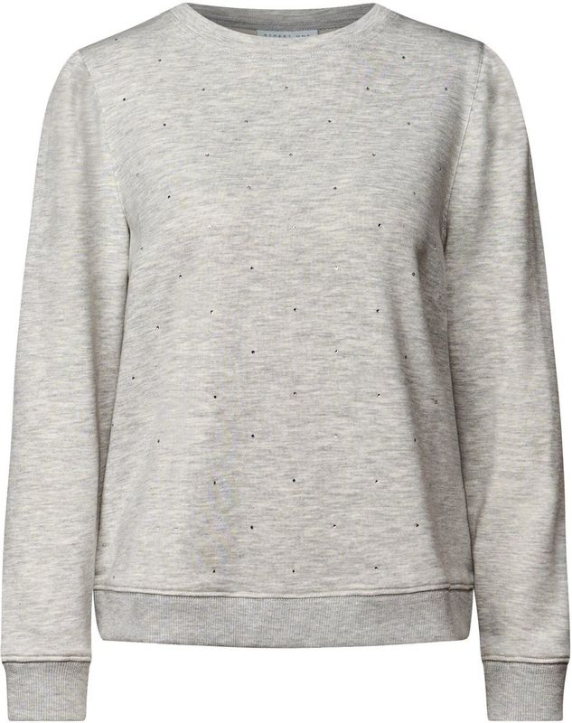 Street One Studio Dames Sweat met edelstenen in Grijs, in size: 34