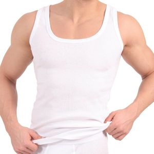 Herenonderhemd 5-pack dubbele rib tanktop van katoen