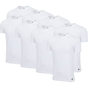 Set van 8 adidas T-shirts met ronde hals, herenondershirt, ronde hals, katoen, duurzaam
