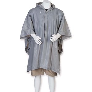 Eenvoudige zilver grijze regenponcho