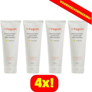4x Fagron Cetomacrogolcrème Met 20% Vaseline - 100 ml - Voordeelverpakking!