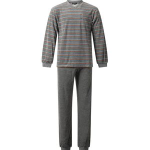Warme heren pyjama 431917 - badstof - outfitter - grijs - maat S