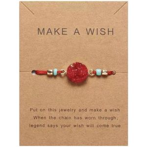 Akyol - make a wish amrband - armband - kralenarmband - armbandje - rode armband - kraal - make a wish - ibiza armband