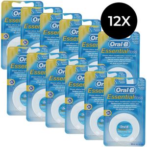 Oral-B Essential Floss No Wax Dental Floss - 12 x 50 m