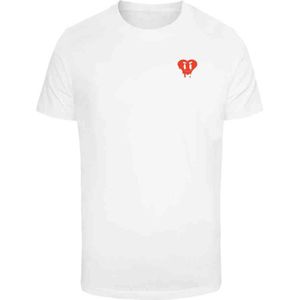 Mister Tee - Heart Drip Heren T-shirt - XS - Wit