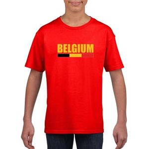 Rood Belgium supporter supporter shirt kinderen - Belgisch shirt jongens en meisjes 158/164
