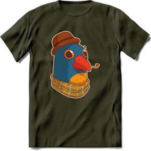 Opa papegaai T-Shirt Grappig | Dieren vogel Kleding Kado Heren / Dames | Animal Skateboard Cadeau shirt - Leger Groen - L