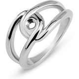 Melano - Twisted Tori Ring - Zilverkleurig - Staal - 11 mm breedte