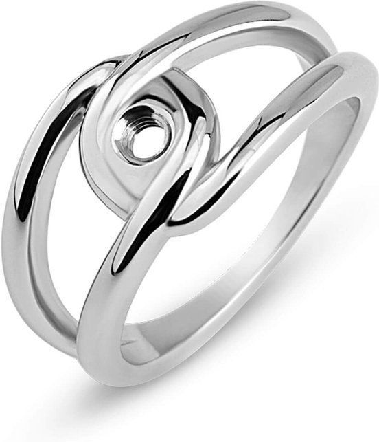 Melano - Twisted Tori Ring - Zilverkleurig - Staal - 11 mm breedte