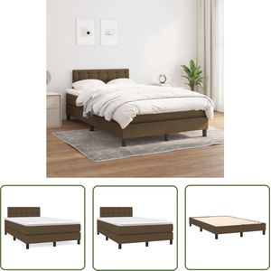 The Living Store Boxspring met matras stof donkerbruin 120x200 cm - Boxspringbed - Donkere Bruine Bed - Tweepersoonsbed - Pocketed Spring Mattress - Boxspring Frame