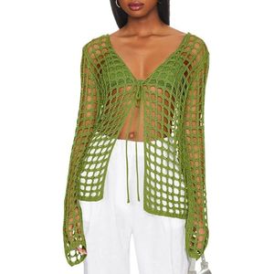 Women's Bikini Cover Up Knitted Beach Dress V-Neck Swimwear Holiday Swimwear Summer Beach Outfits