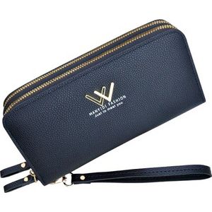 WiseGoods Luxe Lange Dames Portemonnee - Portemonnees - Portemonee Vrouwen - Kaarthouder - Portefeuille Vrouw - Pasjeshouder Zwart