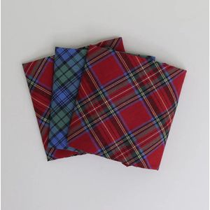 Heren zakdoeken geruit, 3 stuks, 2 x rood geruit, 1 x blauw/ groen geruit Sophos Lifestyle