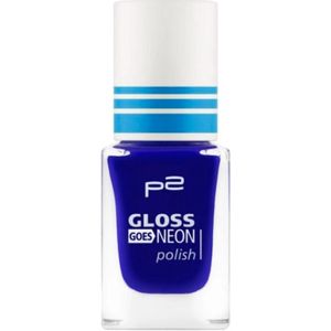 P2 EU Cosmetics Gloss Goes Neon Nagellak 070 Skycoaster blauw 10ml