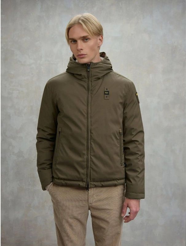 Blauervoor - 25WBLUC06082 - Omkeerbare Nylon Neopreen Ballard Marine Jas - Marineblauw - Casual