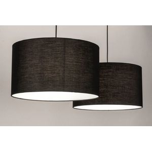Lumidora Hanglamp 30862 - SHANNON - 2 Lichts - E27 - Zwart - Metaal