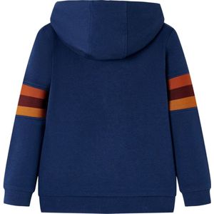 Kindertrui met capuchon - Maat 128 - Marineblauw