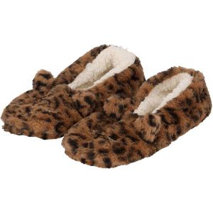 Apollo - Ballerina Sloffen - Bruin - Luipaardprint - Pantoffels - Antislip Zool