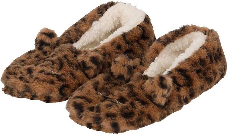 Apollo - Ballerina Sloffen - Bruin - Luipaardprint - Pantoffels - Antislip Zool