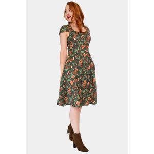 Voodoo Vixen - Woodland Print Flare jurk - L - Groen
