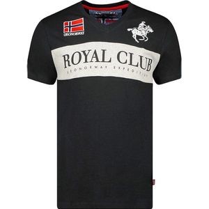 T-shirt V-hals Hals Zwart Royal Club Geographical Norway - M