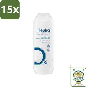 15 x Neutral - Shampoo - Gevoelige Huid - Anti-Roos - 0% Kleurstof & Parfum - 250 ml - Grootverpakking - Anti-roos Shampoo - Gevoelige Huid - Mild Shampoo - 0% Parfum - 0% Kleurstof