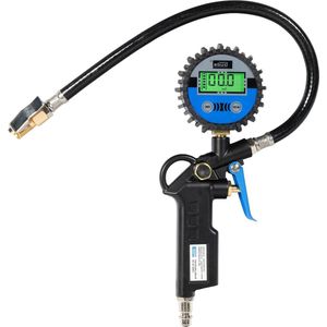 Bandenpomp met drukmeter - Digitale bandenpomp - Automatische uitschakeling - Aansluitnippel - Luchtafvoerventiel bandenpomp met drukmeter